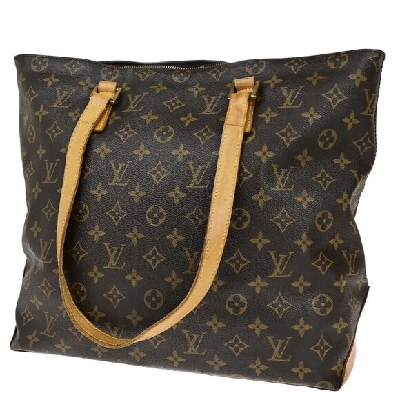 LOUIS VUITTON Cabas Mezzo Shoulder Bag Monogram Leather Brown - Picture 1 of 14